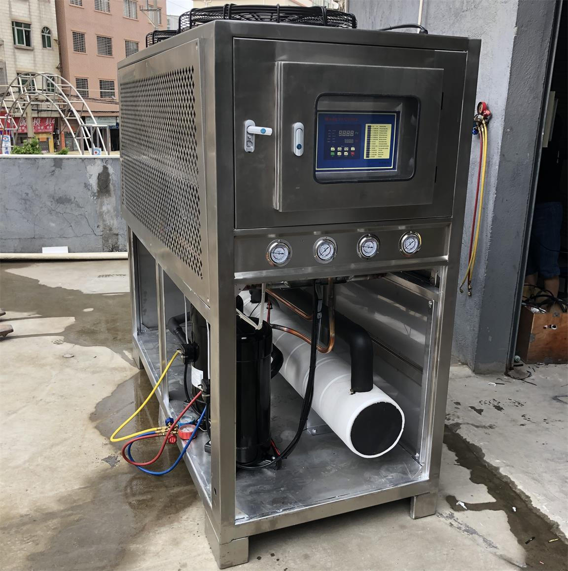 A chiller hawa adhem stainless steel 20hp dikirim menyang customer