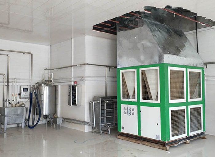 Chiller suhu rendah ditrapake kanggo proses kontrol suhu ing proses susu